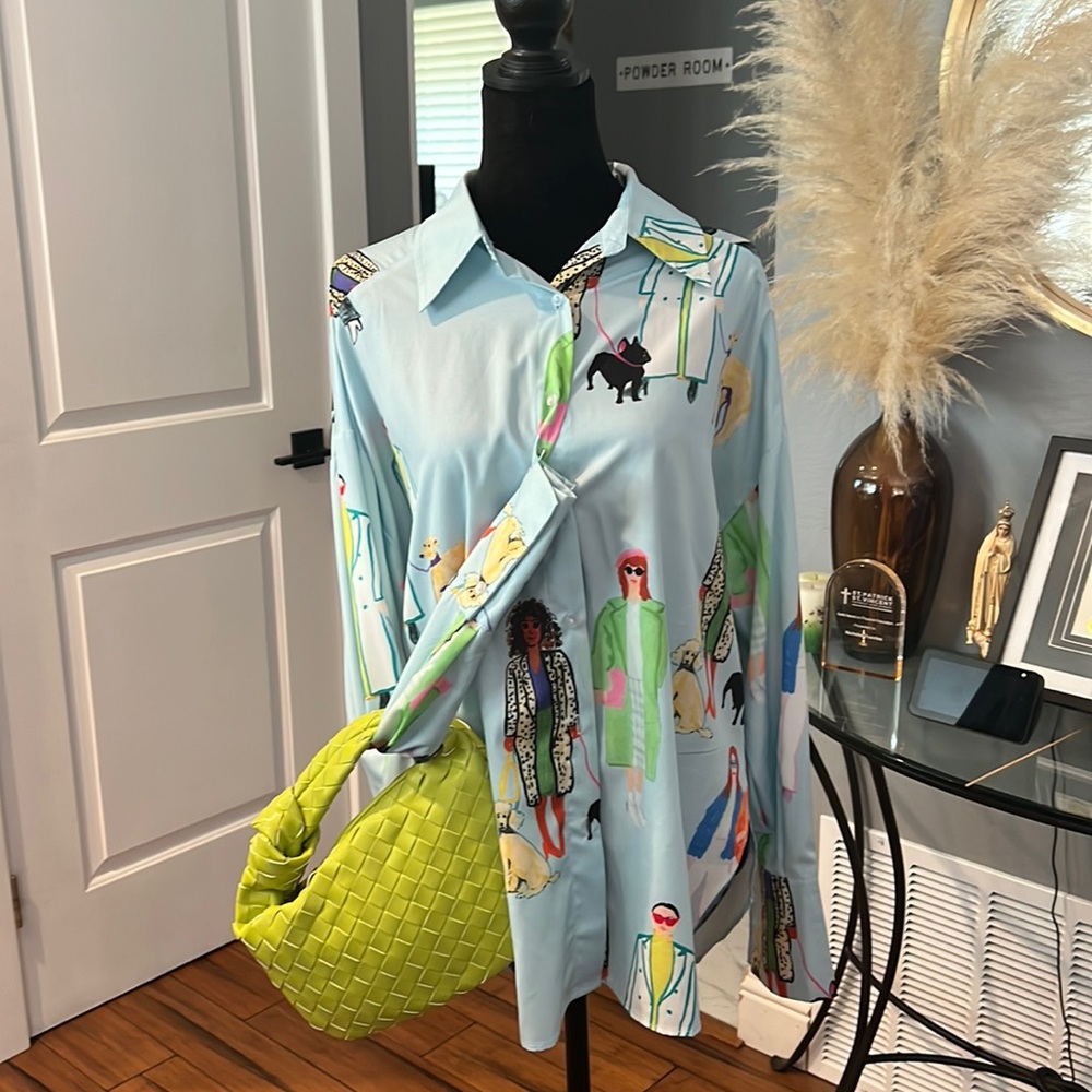 Oversized button down blouse